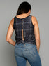 The Tie Back Tank -  Grey Floral / Grey Plaid